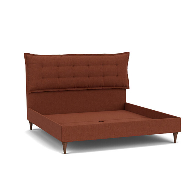 Red Velvet Emperor Size Bed Frame - Traditional Low End With Large Headboard In Easy Clean Velvet - Lyndhurst Range - image 1