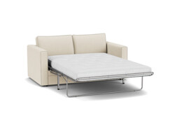 White Chenille 3 Seater Sofabed - Modern Fold Out Custom Sofa Bed In Stain Resistant Chenille - Bromley Range - thumbnail 1