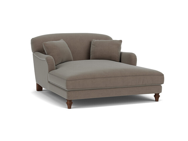 Darlings of Chelsea Evelyn Stylish Brown Loveseat Chaise Day Bed - image 1