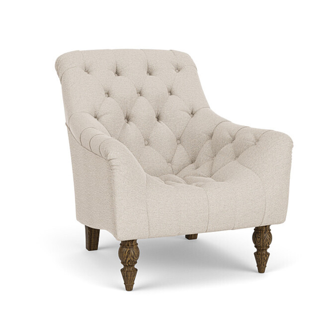 Cream Fabric Armchair - Traditional Accent Custom Arm Chair - Liskeard Range - image 1