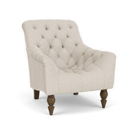 Cream Fabric Armchair - Traditional Accent Custom Arm Chair - Liskeard Range
