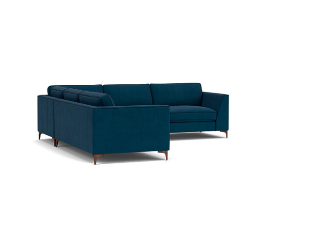 Blue 4 Seater Corner Sofa - Modern Style Fabric Luxury Premium Corner Sofa - Clapham Range - image 1
