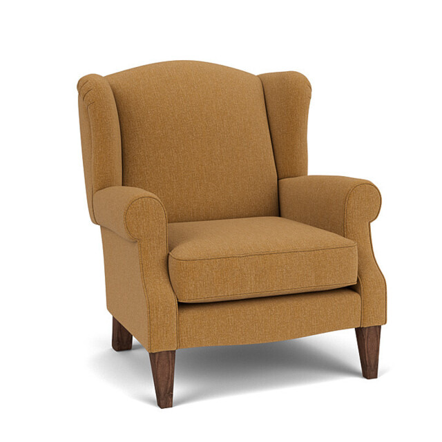 Orange Velvet Wingback Armchair - Traditional Accent Custom Arm Chair In Stain Resistant Velvet - Otley Range - image 1
