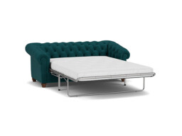Teal Velvet 3.5 Seater Sofabed - Traditional Fold Out Custom Sofa Bed In Stain Resistant Velvet - Wantage Range