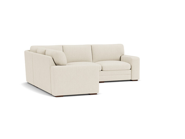 White Chenille 3X2.5 Seater Corner Sofabed - Modern Style Custom Sofa In Stain Resistant Chenille - Sloane Range - image 1
