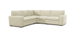 White Chenille 3X2.5 Seater Corner Sofabed - Modern Style Custom Sofa In Stain Resistant Chenille - Sloane Range
