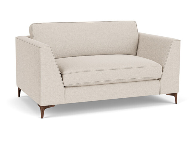 Cream Fabric Loveseat Armchair - Modern Snuggle Cuddler Custom Arm Chair - Clapham Range - image 1
