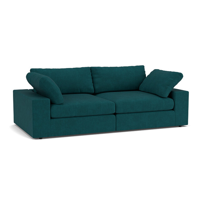 Teal Velvet 4 Seater Sofa - Modern Style Custom Sofa In Stain Resistant Velvet - Purley Range - image 1