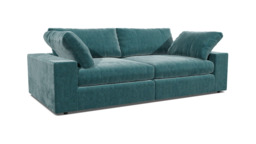 Teal Velvet 4 Seater Sofa - Modern Style Custom Sofa In Stain Resistant Velvet - Purley Range - thumbnail 1