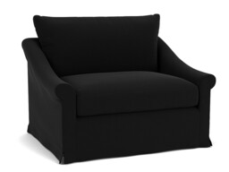 Hayling Loose Cover Loveseat Sofa black - thumbnail 1