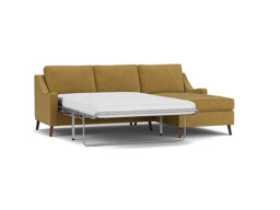 Mid-Century Weymouth 3 Seater Yellow Chaise Sofa Bed, 170+ Customisation Options, UK Crafted - Darlings of Chelsea