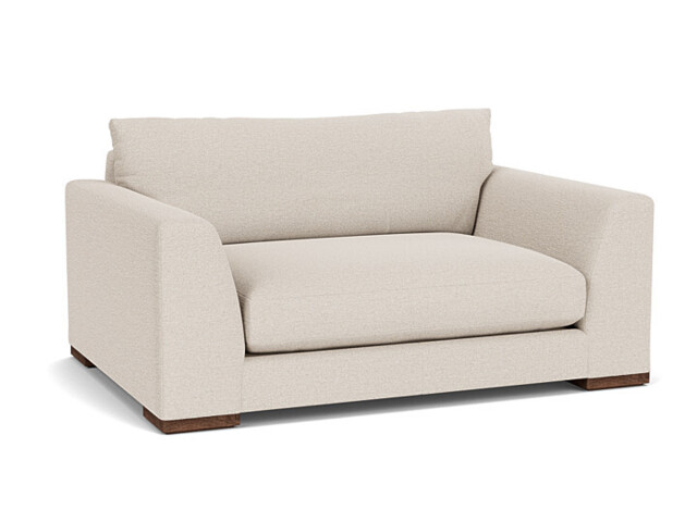 Cream Fabric Loveseat Armchair - Modern Snuggle Cuddler Custom Arm Chair - Kingston Range - image 1