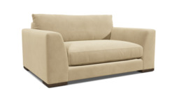 Cream Fabric Loveseat Armchair - Modern Snuggle Cuddler Custom Arm Chair - Kingston Range
