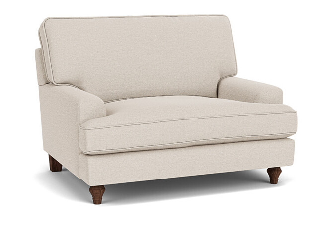 Cream Fabric Loveseat Armchair - Modern Snuggle Cuddler Custom Arm Chair - Whinfell Range - image 1