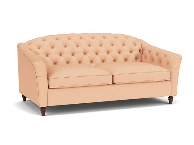 Pink Velvet 3.5 Seater Sofa - Traditional Button Back Custom Sofa In Stain Resistant Velvet - Payton Range - image 1