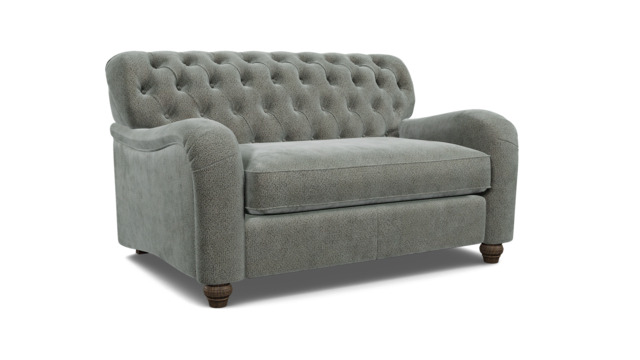 Grey Fabric Loveseat Armchair - Traditional Snuggler Cuddler Custom Arm Chair In Easy Clean Fabric - Bakewell Range - image 1