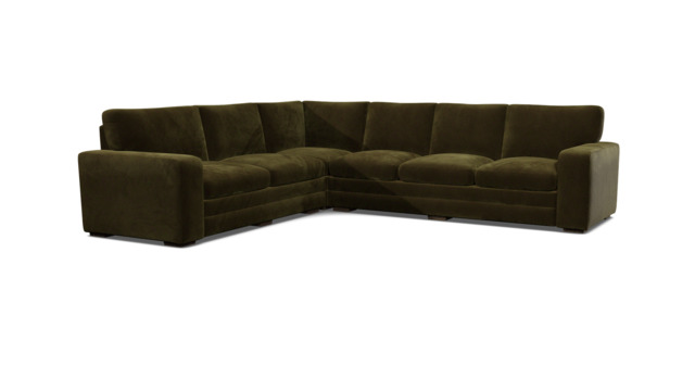 Green Linen 4X3 Seater Corner Sofa - Modern Style Custom Sofa - Sloane Range - image 1
