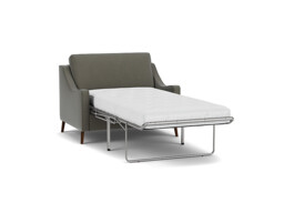 Grey Fabric Loveseat Armchair Sofabed - Modern Pull Out Chair Bed In Easy Clean Fabric - Weymouth Range