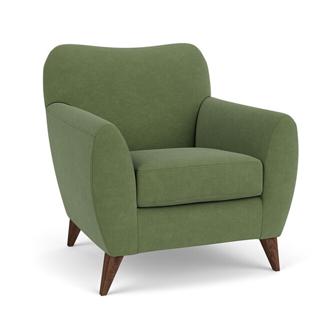 Green Linen Armchair - Modern Accent Custom Arm Chair - Warwick Range - image 1