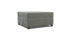 Grey Fabric Footstool Fold Out Bed - Ottoman Pullout Single Bed In Easy Clean Fabric - Barnet Range - thumbnail 1