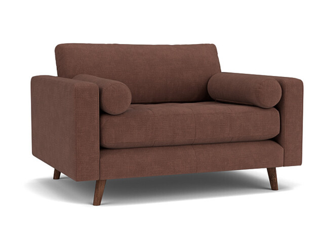 Purple Velvet Loveseat Armchair - Modern Snuggle Cuddler Custom Arm Chair In Easy Clean Velvet - Shoreditch Range - image 1