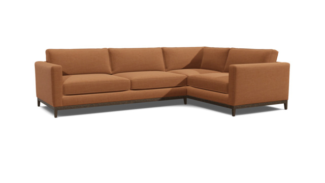 Orange Velvet 4 Seater Right Corner Sofa - Modern Style Custom Sofa In Stain Resistant Velvet - Darwin Range - image 1