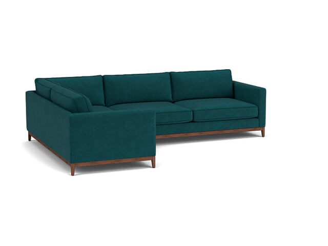 Teal Velvet 4 Seater Corner Sofa - Modern Style Custom Sofa In Stain Resistant Velvet - Darwin Range - image 1