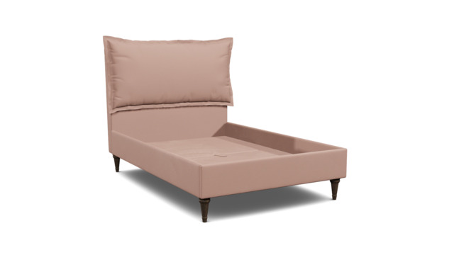 Pink Velvet Double Bed Frame - Traditional Low End With Large Headboard In Stain Resistant Velvet - Lyndhurst Range - image 1