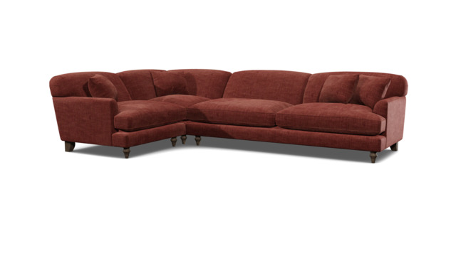 Purple Velvet 4 Seater Left Corner Sofa - Traditional Style Custom Sofa In Easy Clean Velvet - Galloway Range - image 1