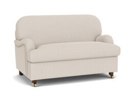 Cream Fabric Loveseat Armchair - Traditional Snuggler Cuddler Custom Arm Chair - Helston Range
