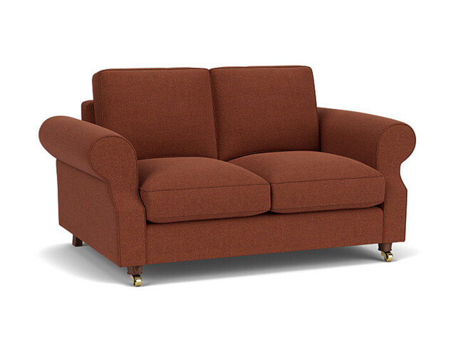 Red Velvet 2 Seater Sofa - Traditional Style Custom Sofa In Easy Clean Velvet - Kendal Range - image 1