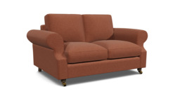 Red Velvet 2 Seater Sofa - Traditional Style Custom Sofa In Easy Clean Velvet - Kendal Range - thumbnail 1