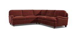 Purple Velvet 3X3 Seater Corner Sofa - Traditional Style Custom Sofa In Easy Clean Velvet - Helston Range - thumbnail 1