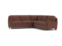 Purple Velvet 3X3 Seater Corner Sofa - Traditional Style Custom Sofa In Easy Clean Velvet - Helston Range - thumbnail 1