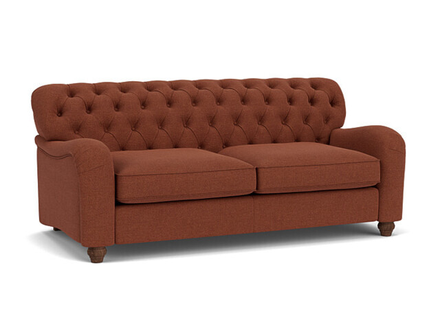 Red Velvet 3.5 Seater Sofa - Traditional Button Back Custom Sofa In Easy Clean Velvet - Bakewell Range - image 1