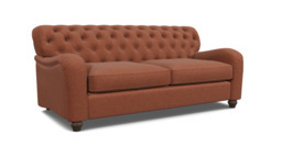 Red Velvet 3.5 Seater Sofa - Traditional Button Back Custom Sofa In Easy Clean Velvet - Bakewell Range