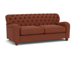 Red Velvet 3.5 Seater Sofa - Traditional Button Back Custom Sofa In Easy Clean Velvet - Bakewell Range