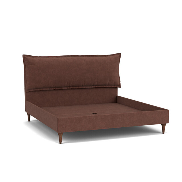 Purple Velvet Emperor Size Bed Frame - Traditional Low End With Large Headboard In Easy Clean Velvet - Lyndhurst Range - image 1