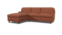 Red Velvet 3 Seater Sofabed With Chaise - Traditional Fold Out Custom Sofa Bed In Easy Clean Velvet - Helston Range