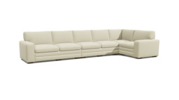 White Chenille 6X1.5 Seater Corner Sofa - Modern Style Custom Sofa In Stain Resistant Chenille - Sloane Range