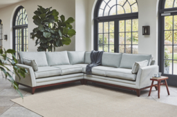 Green 2 Seater Corner Sofa - Modern Style Fabric Luxury Premium Corner Sofa - Exmouth Range - thumbnail 2