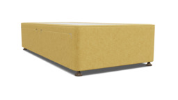 Yellow Velvet Single Bed Divan - Modern Style Divan Base In Stain Resistant Velvet - Barnsley Range - thumbnail 1