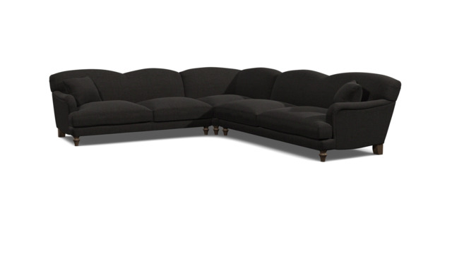 Black 4 Seater Corner Sofa - Traditional Style Fabric Luxury Premium Corner Sofa - Evelyn Range - image 1