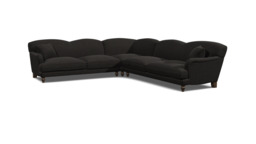 Black 4 Seater Corner Sofa - Traditional Style Fabric Luxury Premium Corner Sofa - Evelyn Range - thumbnail 1