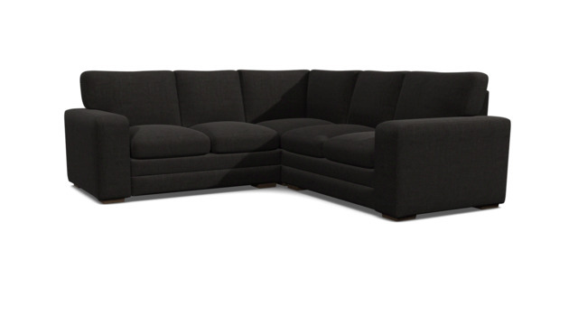 Black Velvet 2X2 Seater Corner Sofa - Modern Style Custom Sofa In Easy Clean Velvet - Sloane Range - image 1