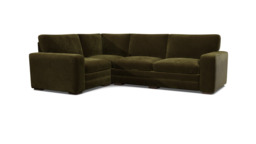 Green Linen 3X1.5 Seater Corner Sofabed - Modern Fold Out Custom Sofa Bed - Sloane Range - thumbnail 1