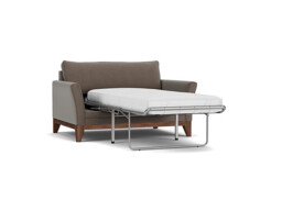 Brown Velvet Loveseat Armchair Sofabed - Modern Pull Out Chair Bed In Easy Clean Velvet - Exmouth Range - thumbnail 1