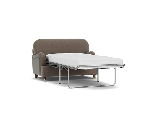 Brown Velvet Loveseat Armchair Sofabed - Traditional Style Single Chair Bed In Easy Clean Velvet - Helston Range - image 1