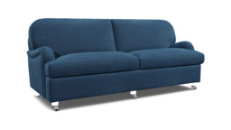 Blue Velvet 4 Seater Sofa - Traditional Style Custom Sofa In Easy Clean Velvet - Helston Range