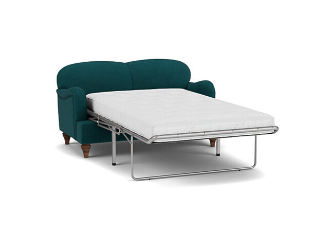 Teal Velvet 2 Seater Sofabed - Traditional Fold Out Custom Sofa Bed In Stain Resistant Velvet - Lincoln Range - image 1